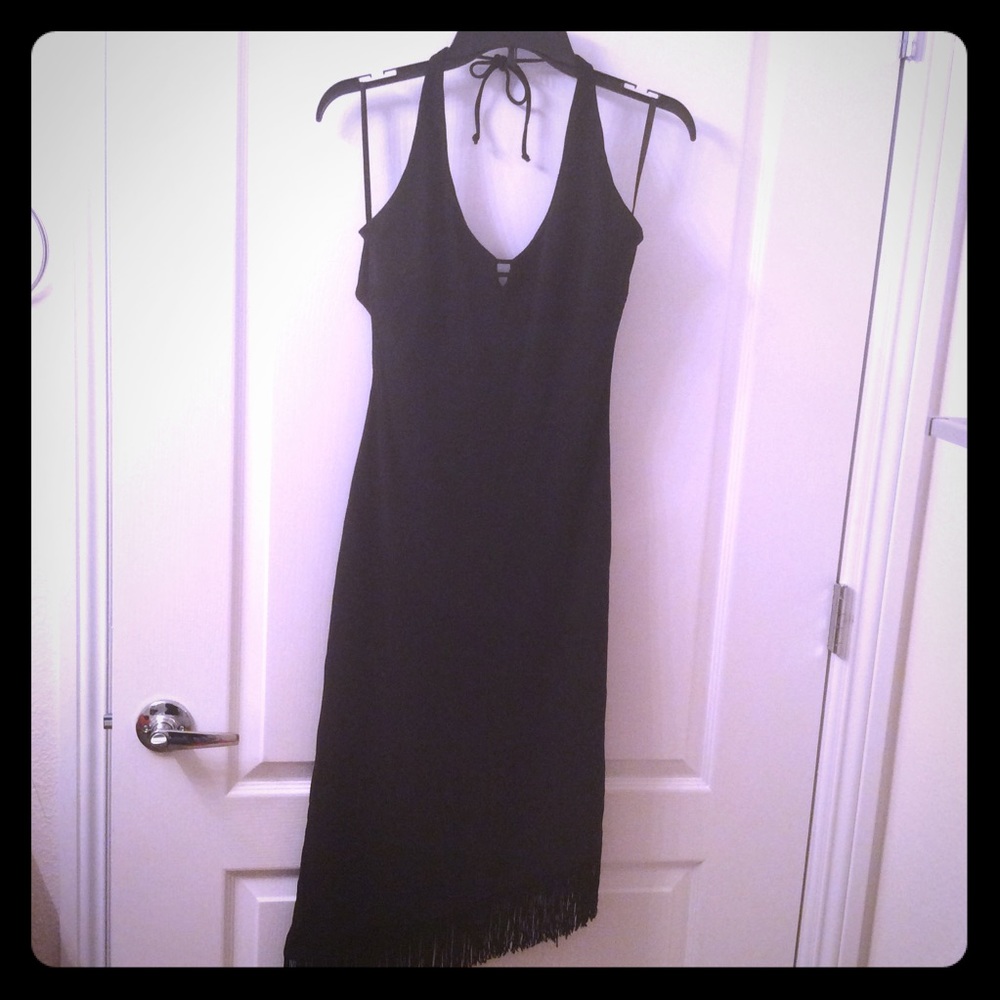 BEBE SEXY LOW CUT BACK OUT PARTY EVENING DRESS